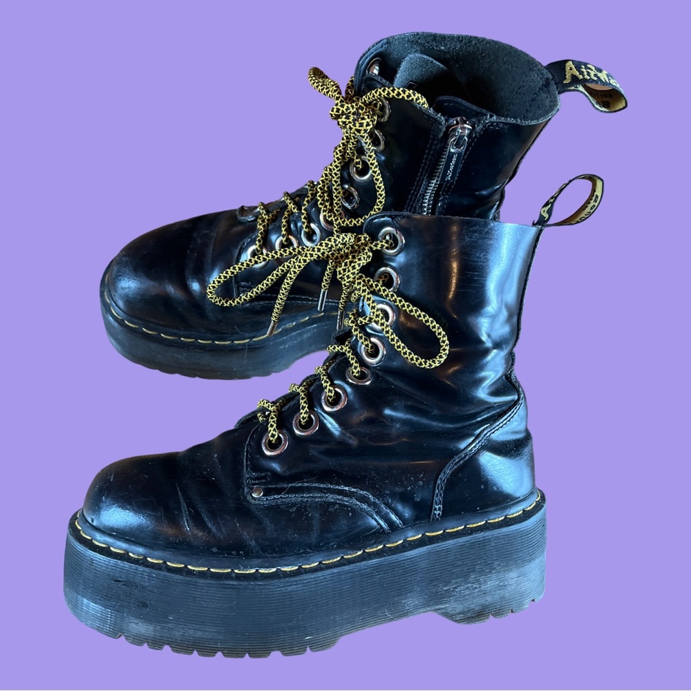 Dr. Martens Black Jadon Max Platform Boots - Picture 2 of 10